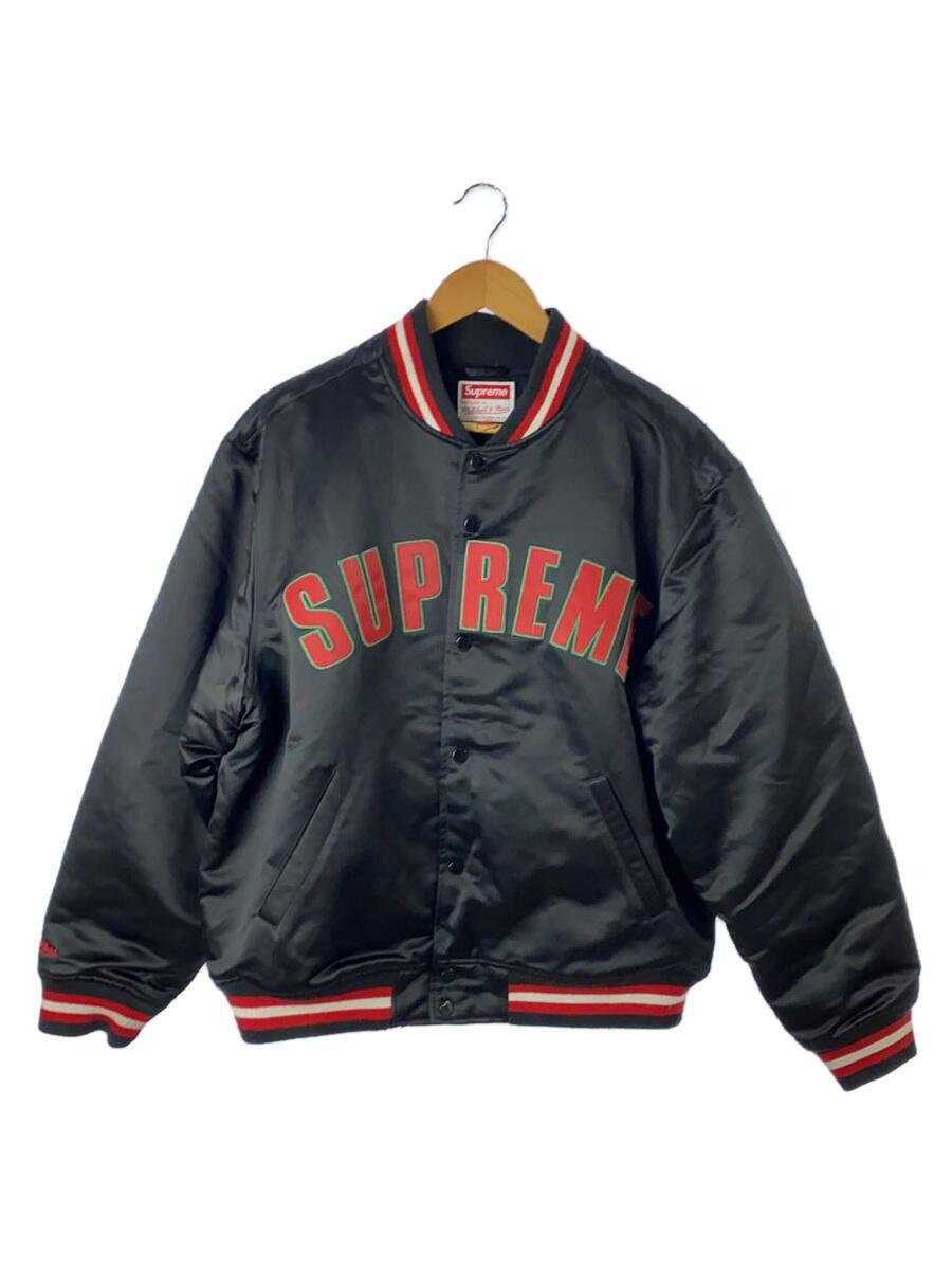 Supreme◆Mitchell & Ness/21SS/satin varsity jacket/スタジャン/L/BLK_画像1