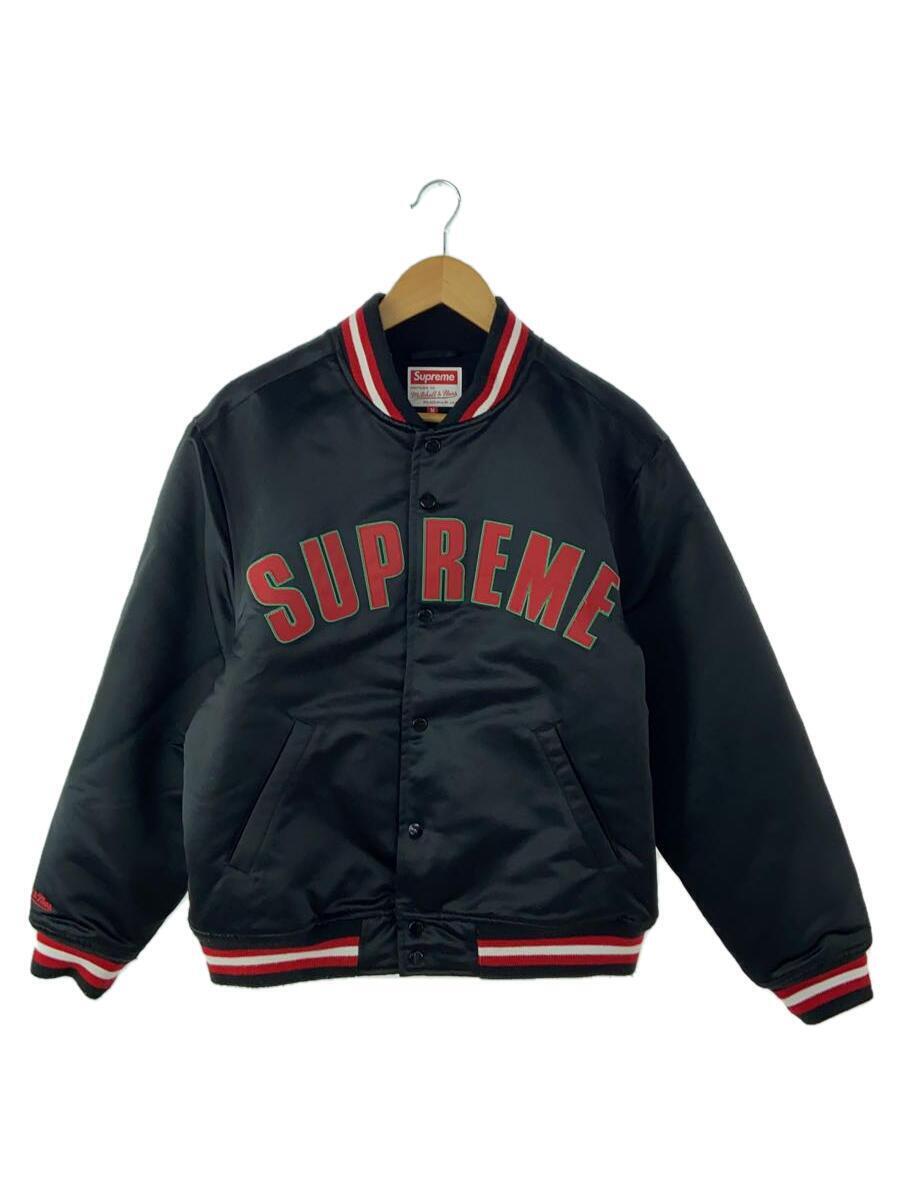 Supreme◆Mitchell & Ness/21SS/satin varsity jacket/スタジャン/M/BLK_画像1