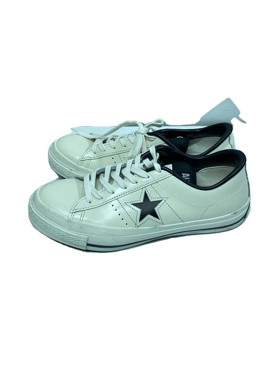 CONVERSE◆ローカットスニーカー/US7.5/WHT/レザー_画像1