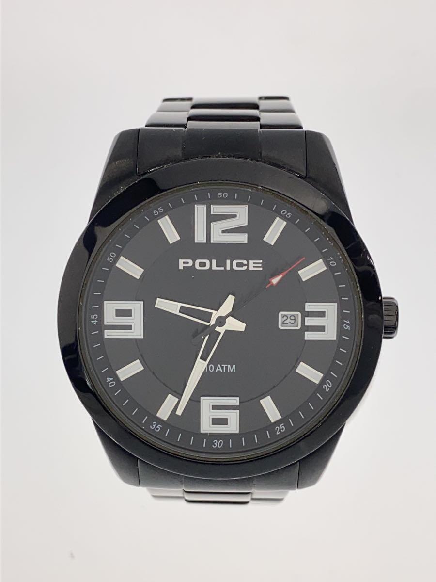 POLICE◆クォーツ腕時計/アナログ/ステンレス/BLK/BLK/13406J_画像1