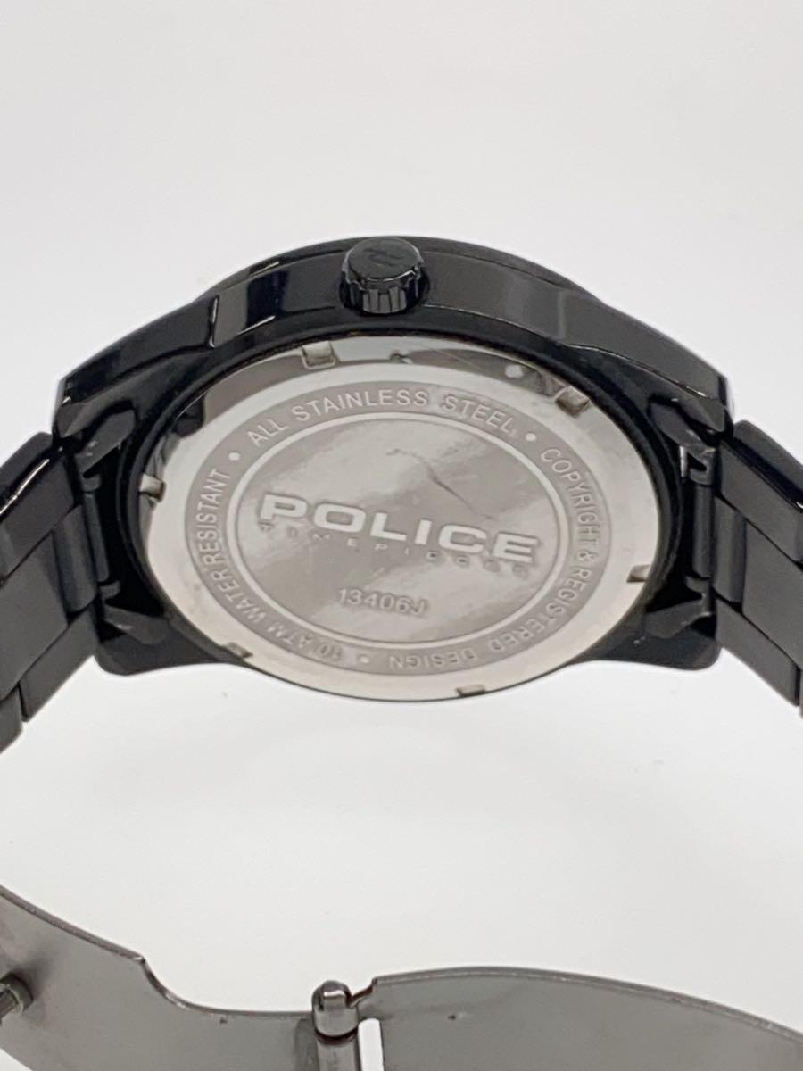 POLICE◆クォーツ腕時計/アナログ/ステンレス/BLK/BLK/13406J_画像3