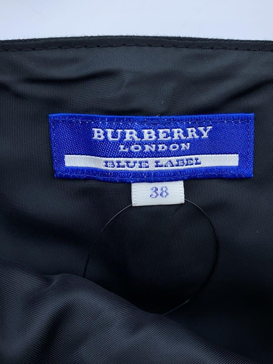 BURBERRY BLUE LABEL◆スカート/38/コットン/BLK/無地_画像4