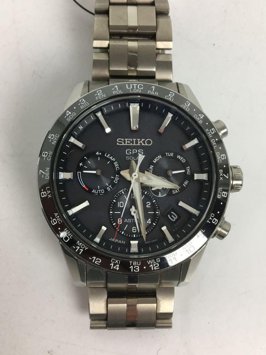 SEIKO◆ソーラー腕時計/アナログ/ステンレス/シルバー/5X53-0AB0/ASTRON/GPS//_画像1