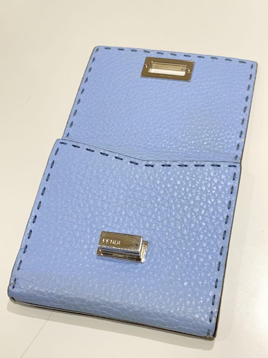 FENDI◆8M0399/セレリア/ピーカブー/三つ折り財布/レザー/BLU/ロゴ/レディース_画像8