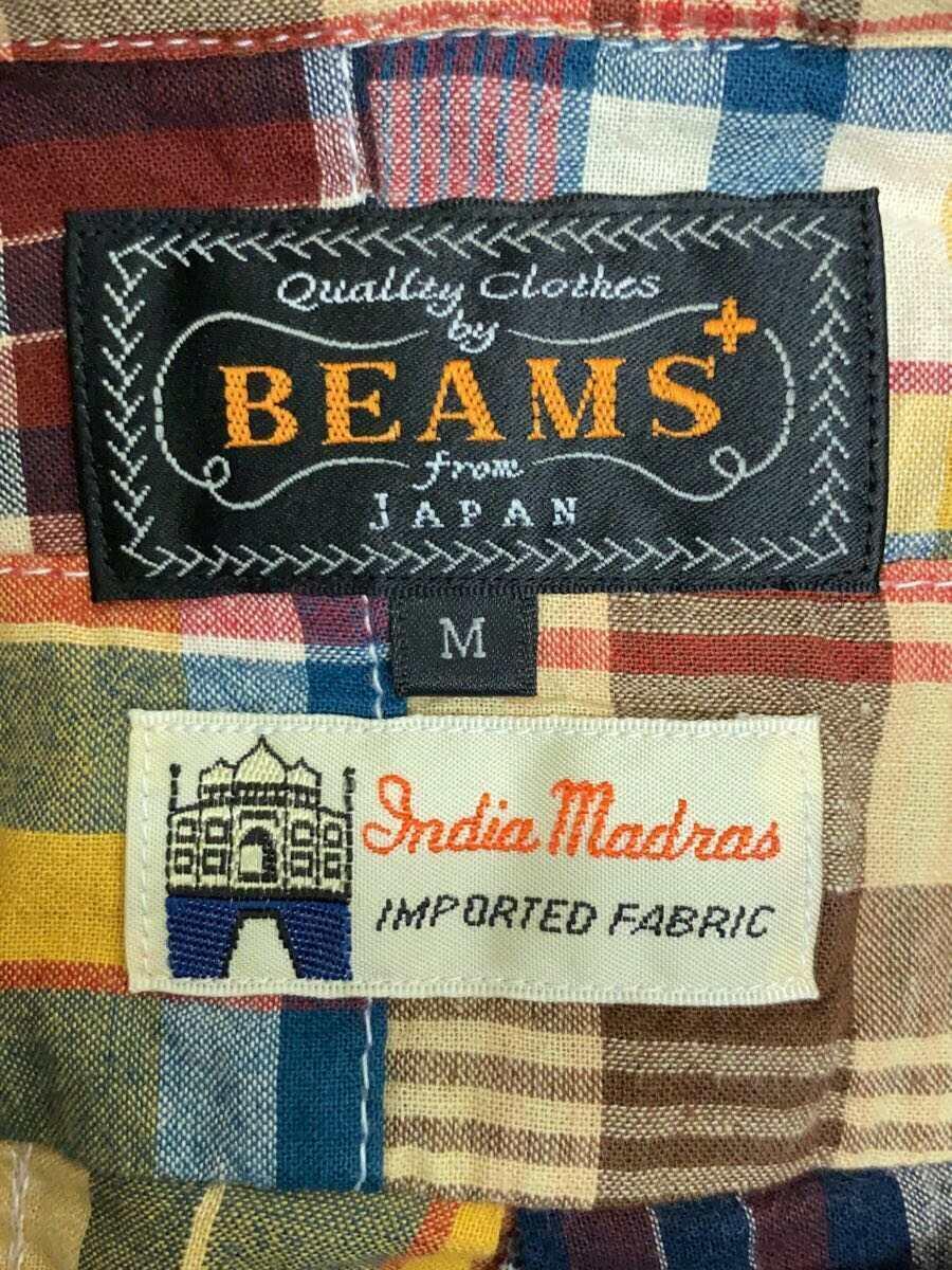 BEAMS +◆半袖シャツ/M/コットン/マルチカラー/チェック/38-01-0105-139//_画像3
