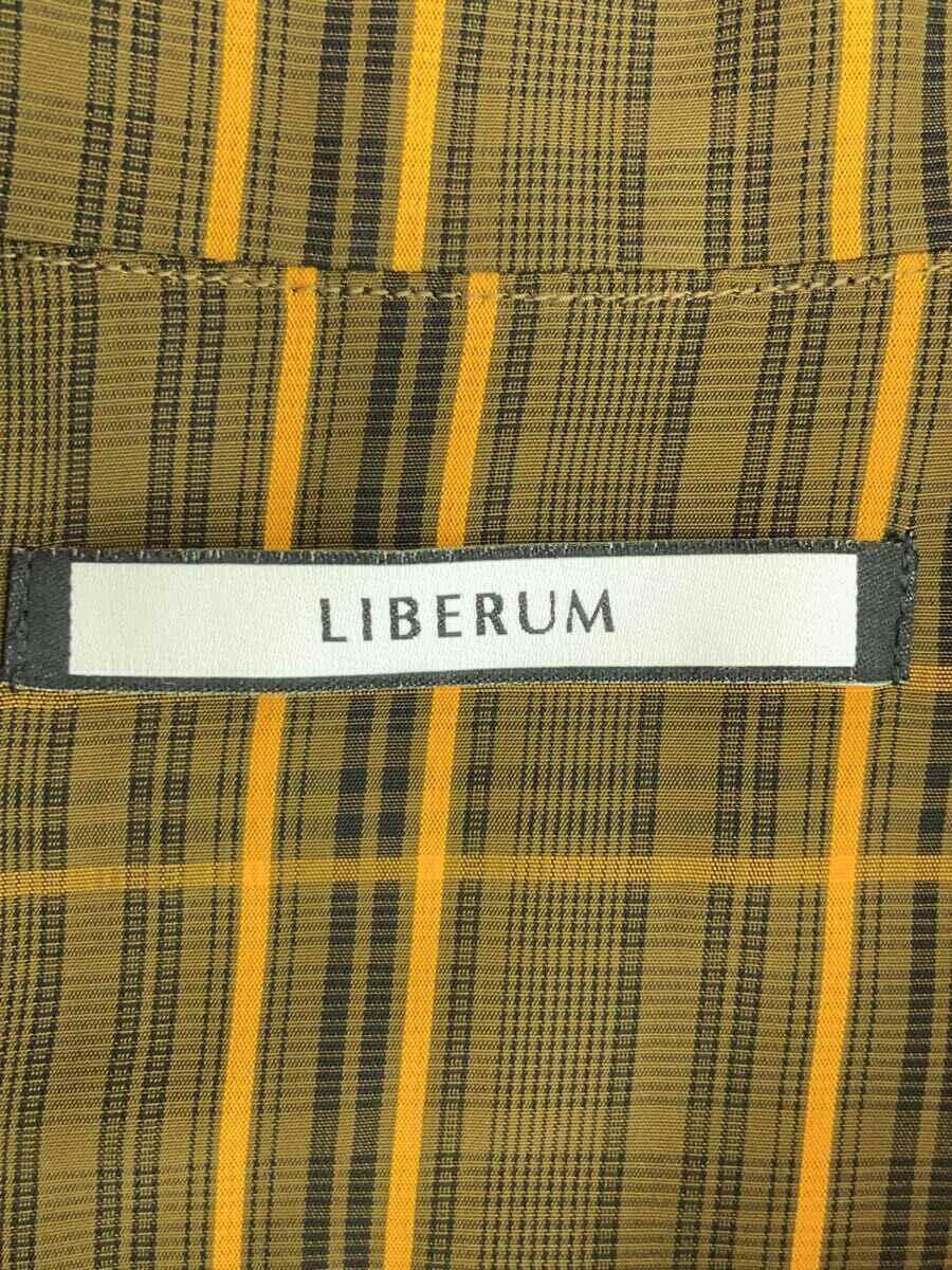 LIBERUM◆オープンカラー半袖シャツ/切替/1/ポリエステル/BRW/チェック_画像3