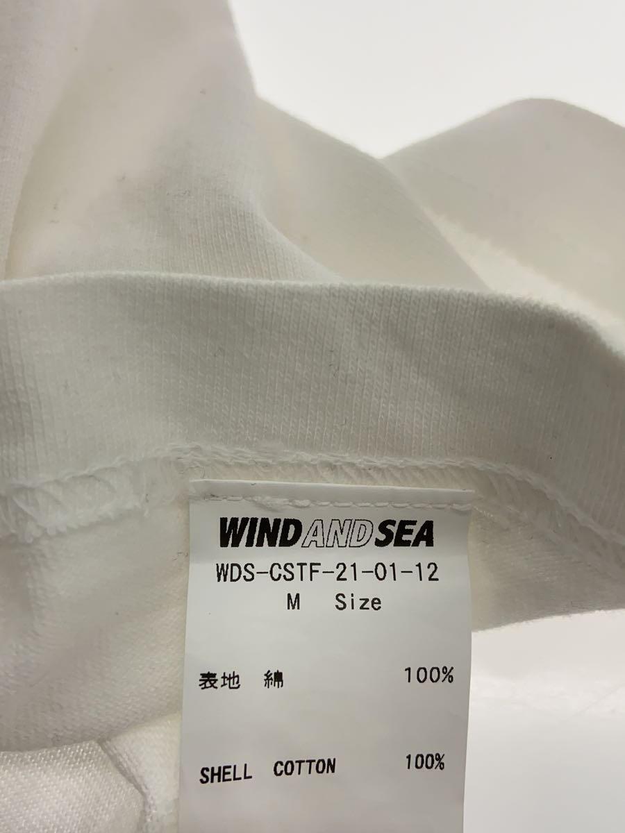 WIND AND SEA◆Tシャツ/M/コットン/WHT/無地_画像4