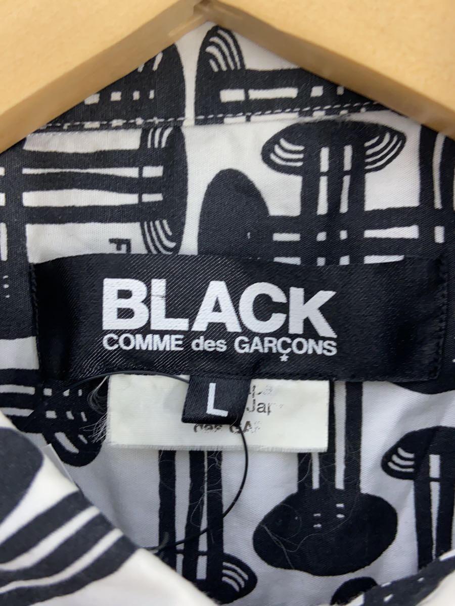 BLACK COMME des GARCONS◆ドット/長袖シャツ/L/コットン/WHT/総柄/1C-B024_画像3