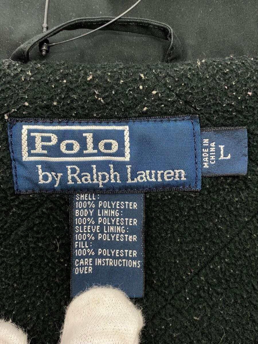 POLO RALPH LAUREN◆90s/裏地フリース/ジャケット/L/ポリエステル/ブラック/使用感有_画像3