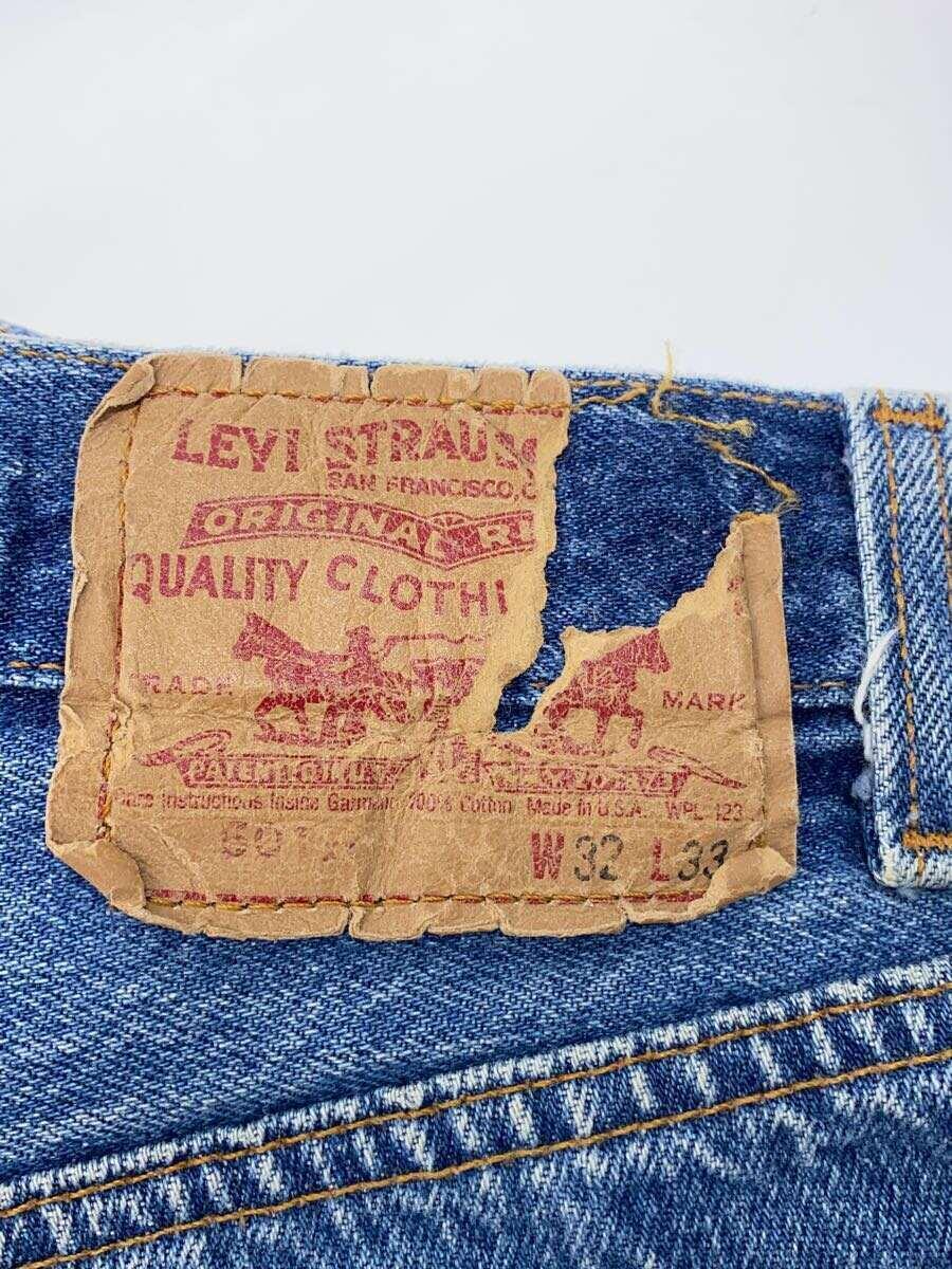 Levi’s◆ボタン裏546/501xx/USA製/ボトム/32/コットン/ネイビー/ダメージ加工/501-0000_画像4