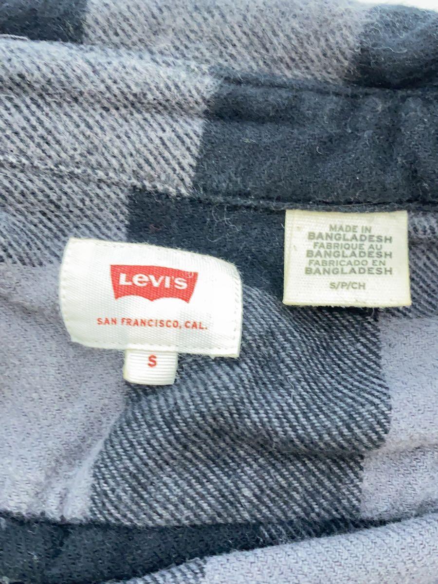 Levi’s◆古着/長袖シャツ/S/コットン/GRY/チェック_画像3