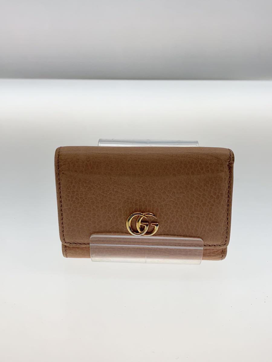 GUCCI◆3つ折り財布/レザー/PNK/無地/レディース/644407-534563_画像1