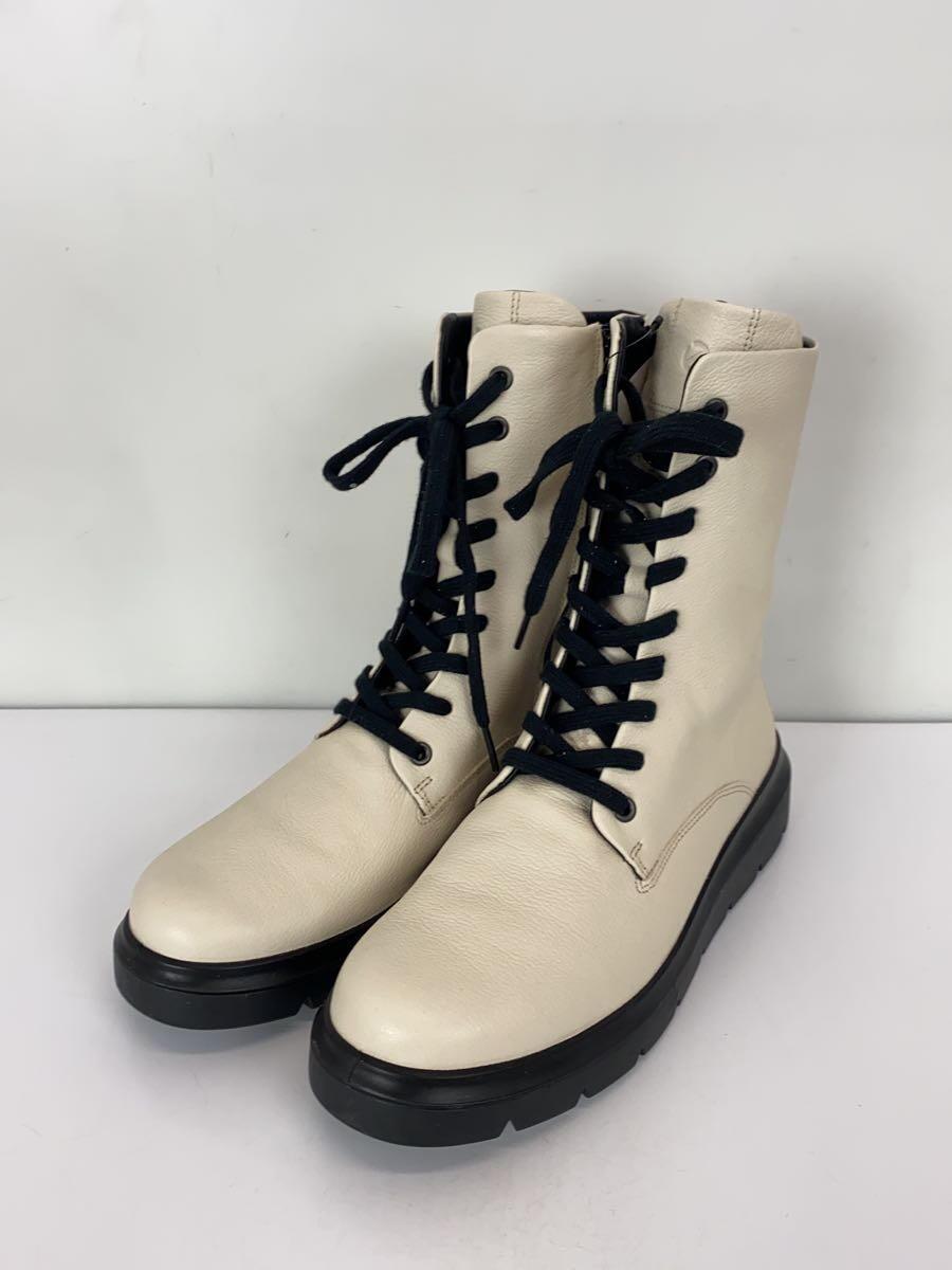 ECCO* boots /25.5cm/ white / leather 