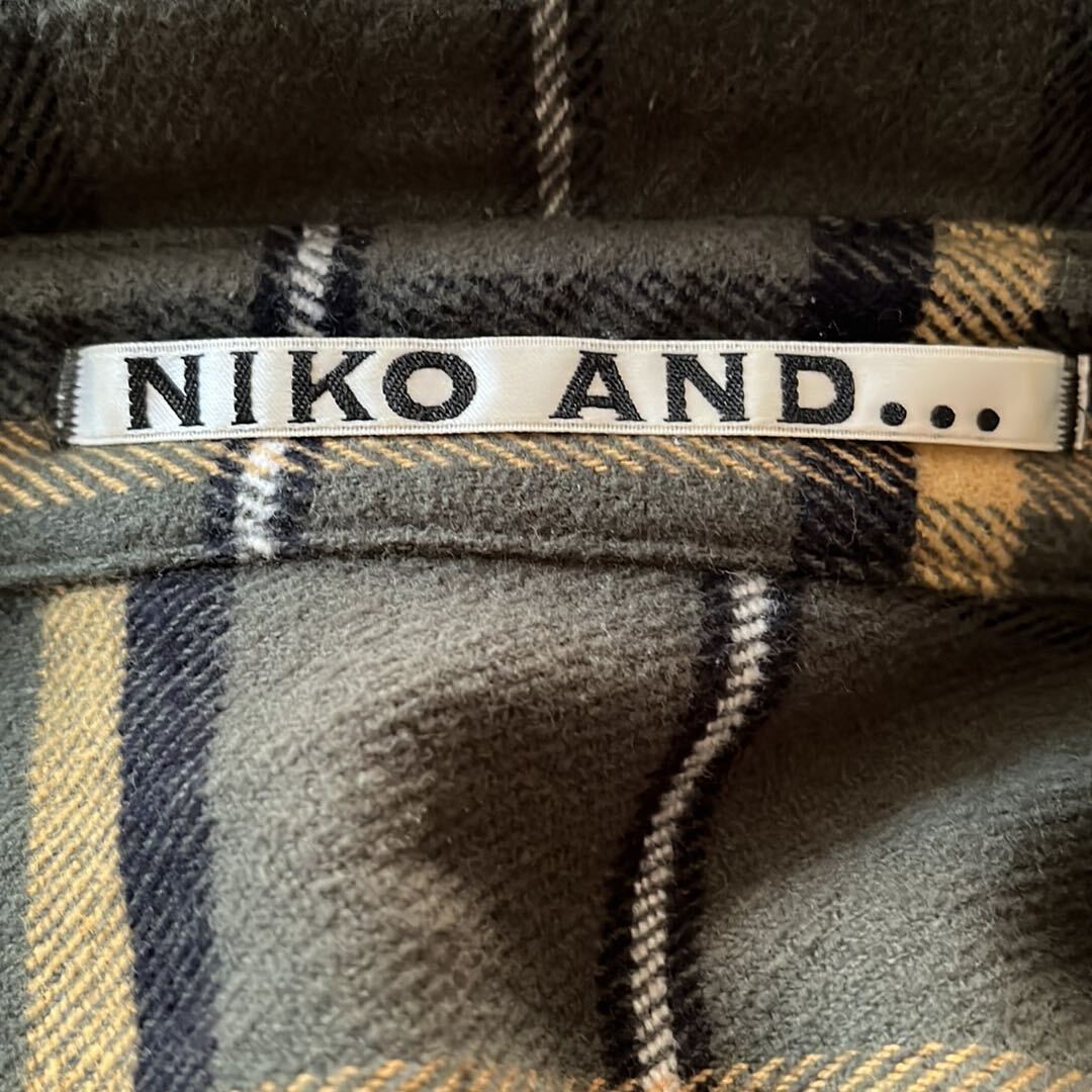 niko and ニコアンド　CPOシャツワンピース チェック　ネルシャツ　厚手　シャツワンピース　緑　グリーン_画像5