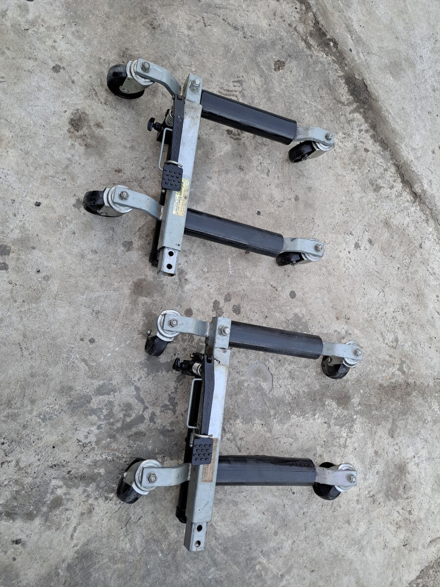  car Dolly tire Dolly go- jack 2 piece set used hydraulic type Astro Pro daktsu wrecker metal plate immovable car width movement pair .