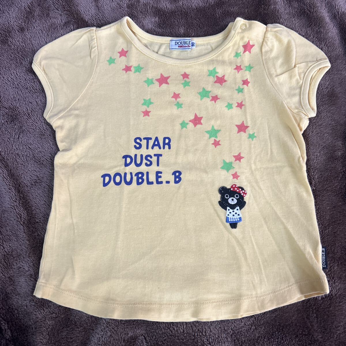 子供服キッズ☆ミキハウスダブルビーMIKIHOUSE DOUBLE.B☆90サイズ☆半袖Tシャツ 黄色イエロー☆送料150円の画像1