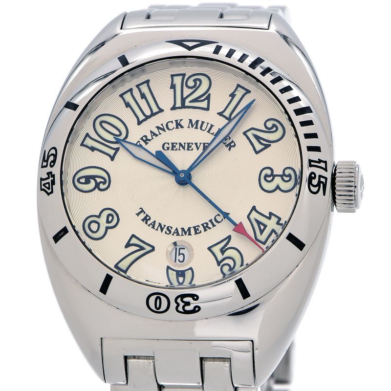 [3年保証] フランクミュラー メンズ トランスアメリカ 2000SCP 箱保付き カレンダー シルバー 銀文字盤 自動巻き 腕時計 中古 送料無料