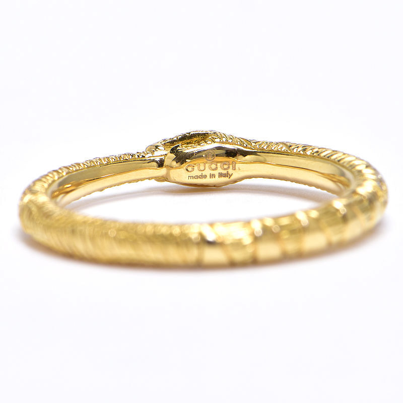  Gucci u Robot ro sling #11 10.5 number K18YG half diamond . motif snake motif snake ring yellow gold used free shipping 