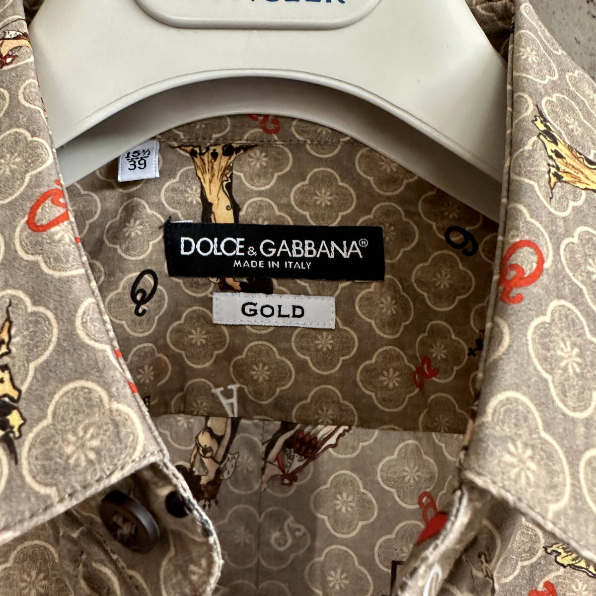 【即決/即納】！！極美品！！DOLCE&GABBANA ドルチェ&ガッバーナ ドルガバ DG トランプ柄 ワイシャツ シャツ メンズ 39_画像5