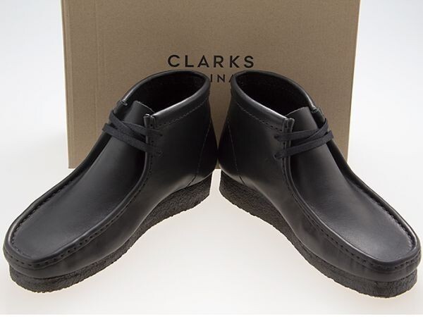 新品/CLARKS ORIGINALS/クラークス オリジナルズ/WALLABEE BOOT/ワラビー ブーツ/BLACK LEATHER/ブラック レザー/黒/26155512/26.0cm_画像1