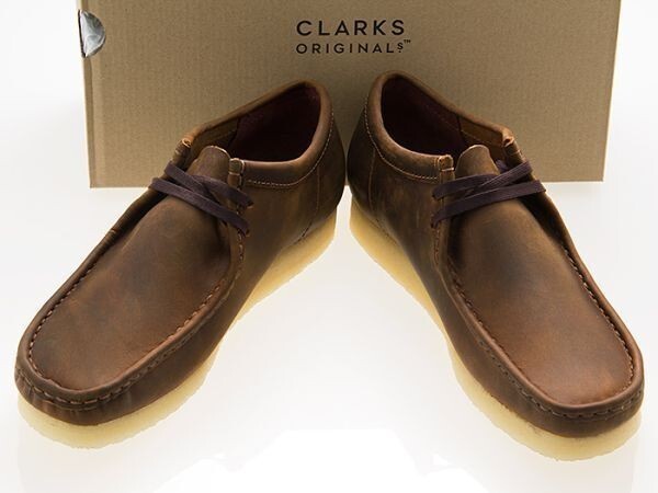  new goods /CLARKS/ Clarks /WALLABEE/wala Be /BEESWAX LEATHER/ beads wax leather / Brown /26156605/UK9.5( inside size 27.5/ external dimensions 28.5)