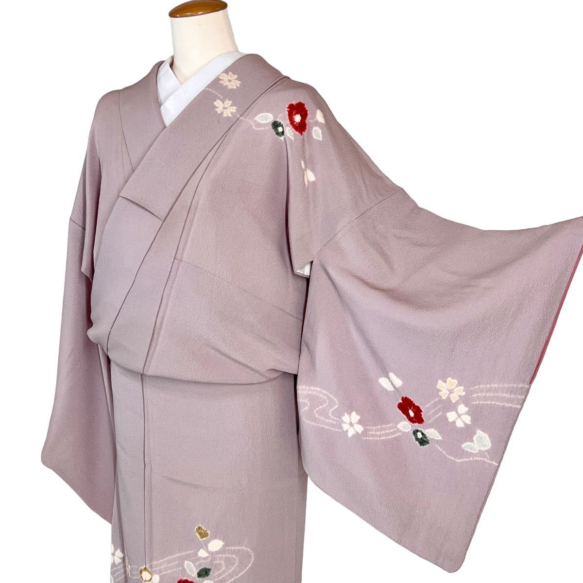 付下げ 附下 付け下げ 訪問着 袷着物 着物 きもの フォーマル着物 リサイクル着物 kimono 中古 仕立て上がり 身丈160.5cm 裄丈66.5cmの画像3