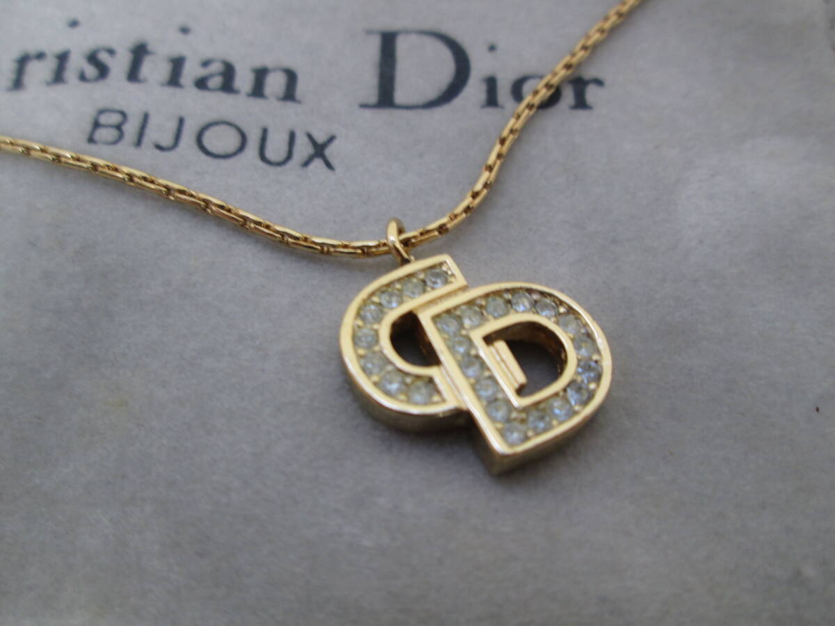 Christian Dior クリスチャン・ディオール ブレスレット CD ロゴ ラインストーン 腕回り 約17.0cmの画像2