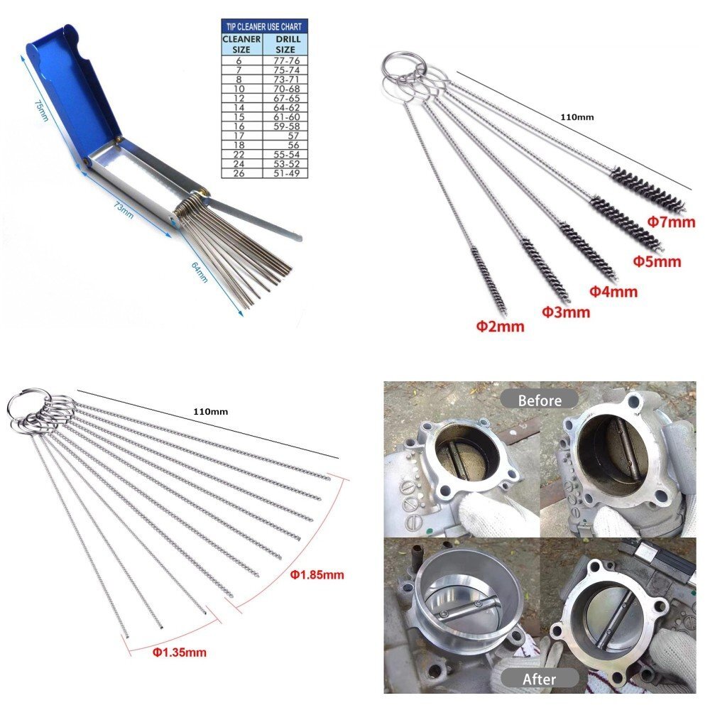 【VAPS_1】キャブレター クリーナー ツール 3点セット キャブ掃除 クリーニング ワイヤー ヤスリ 針 ブラシ オートバイ バイク ATV 送込の画像2
