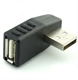 【vaps_5】USB方向変換アダプター 《左向き》 L字型 オス メス 90度 直角 延長ケーブル コネクター 送込_画像1