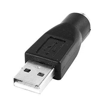 【vaps_5】PS/2 to USB変換アダプター 《ブラック》 PS/2メス-USB A オス 送込の画像1