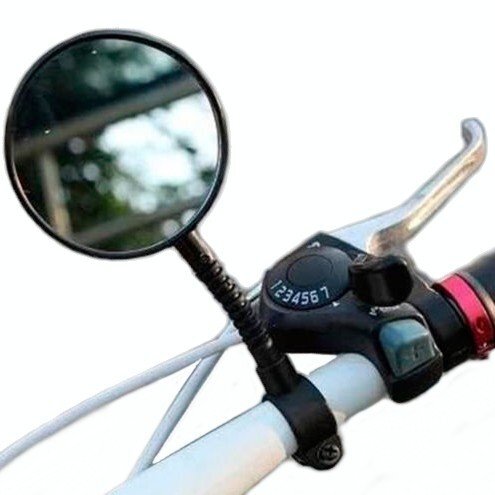 【vaps_7】自転車用バックミラー 平面鏡 安全ミラー リアミラー 反射板付き リアビューミラー ハンドルバーミラー 送込_画像1