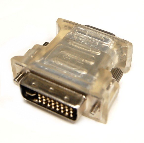 【vaps_2】[新品バルク品]VGA-DVI変換アダプター《クリア》 D-Sub 15pin(F) - DVI-I 29pin(M) 送込_画像1