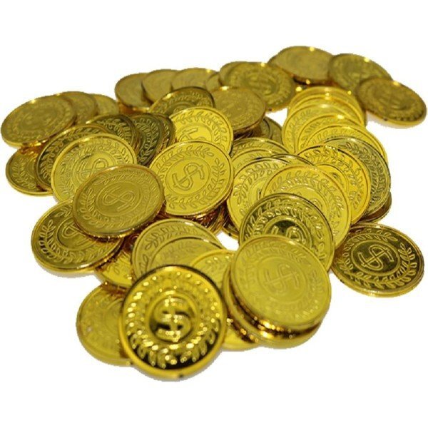 【vaps_3】海賊アイテム ゴールドコイン 金貨100枚 セット 金貨 メダル チップ 玩具 おもちゃ 海賊王 演劇 小道具 送込_画像1