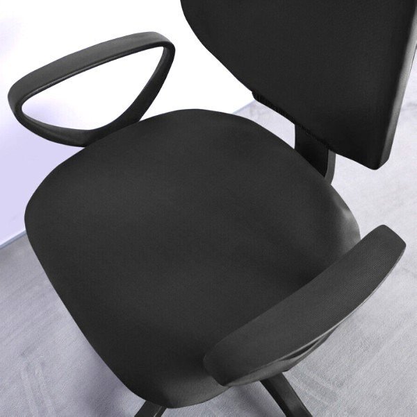 【VAPS_1】椅子カバー ブラック 座面カバー チェアカバー オフィスチェア 伸縮素材 送込_画像1