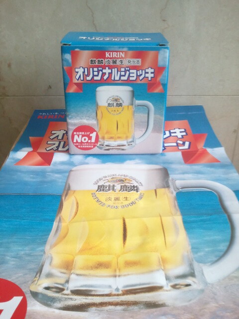 *r*[ unused goods * Novelty ]KIRIN giraffe beer . beauty ( raw ) beer mug 20 piece /bi Agras highball business use display **