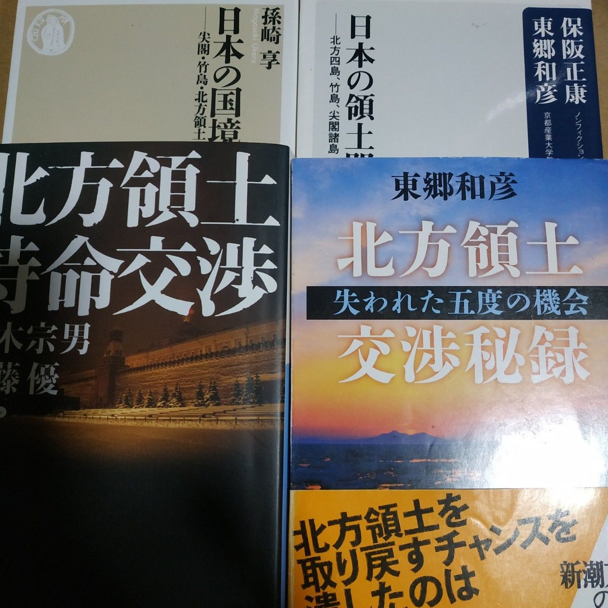 国境4冊 日本の国境 日本の領土問題 北方領土交渉秘話 北方領土匿名交渉 孫崎享 東郷和彦 佐藤優 竹島 尖閣諸島 鈴木宗男