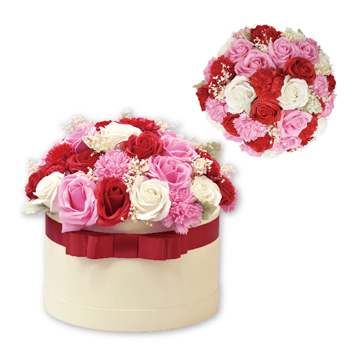  soap flower box red car bon soap material present gift stylish . lovely . flower Mother's Day celebration bouquet 