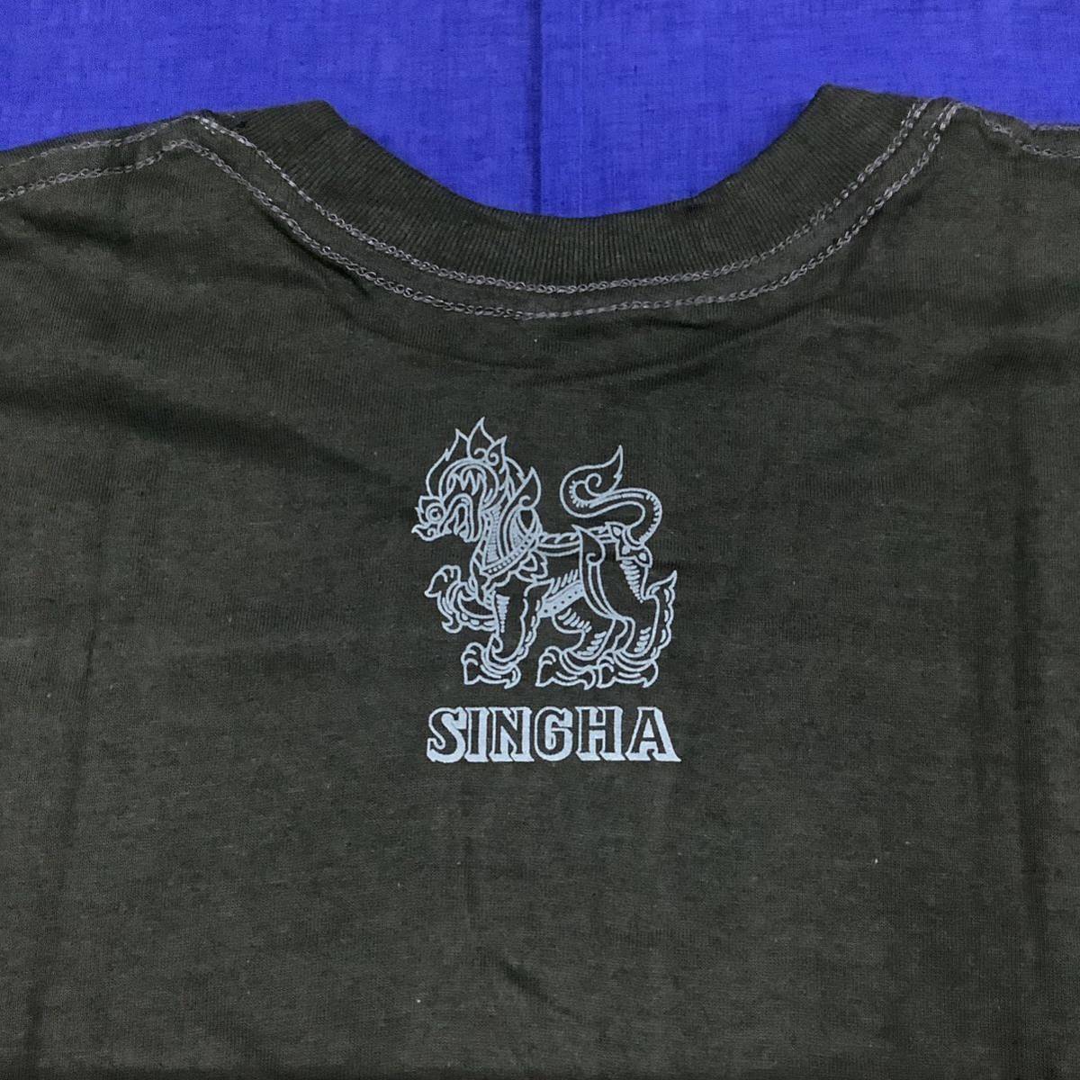 SR10A3. デザインTシャツ Mサイズ　墨黒　SINGHA シンハー　プリント 半袖Tシャツ_画像8