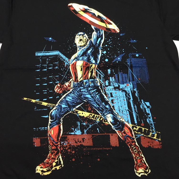 SR5B2♪ デザイン半袖Tシャツ Lサイズ キャプテンアメリカ CAPTAIN AMERICA