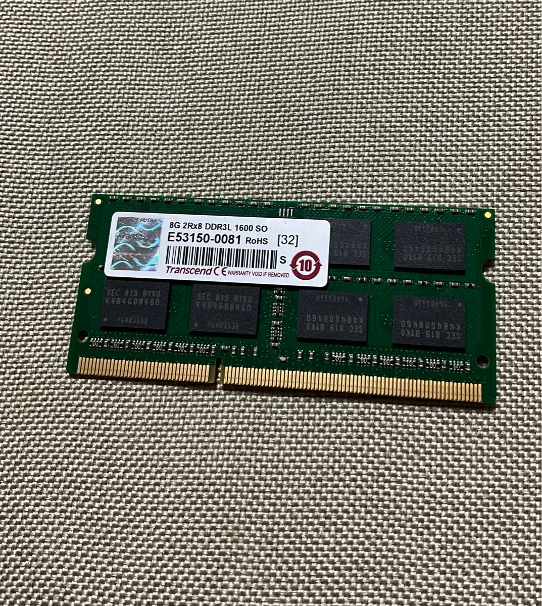 TRANSCEND 8GB DDR3L 1600  ノートパソコン用メモリ　低電圧　(NO.2803)