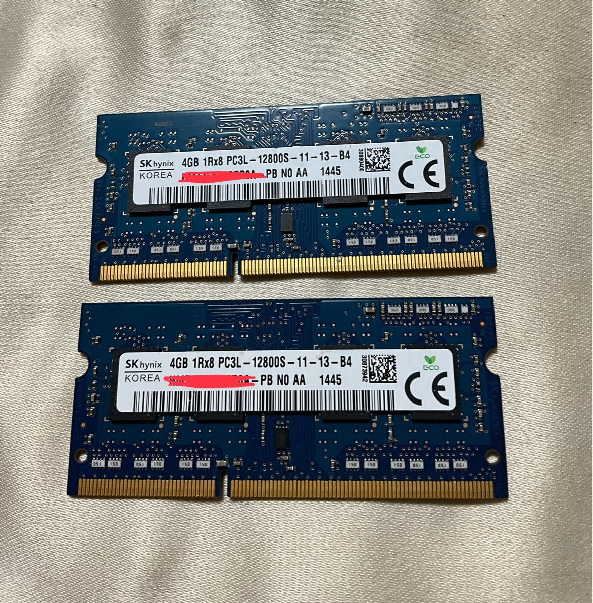 skhynix 4GB 1Rx8 PC3L-12800S-11-13-B4   DDR3ノート用　2枚　(C-4)