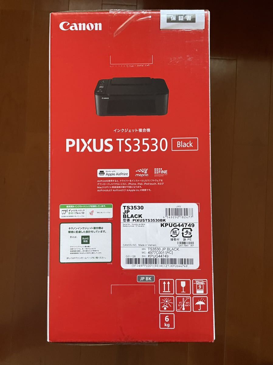 ☆送料無料 新品 PIXUS TS3530BK インクジェットプリンター PIXUS インク付きCanon ブラック キャノン複合機 スマホダイレクト wifi 未開封