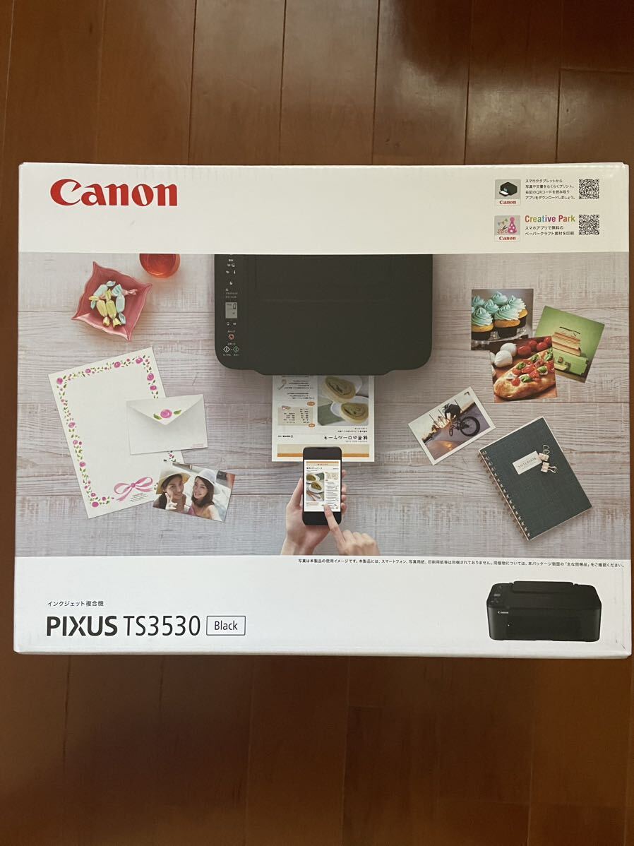 ☆送料無料 新品 PIXUS TS3530BK インクジェットプリンター PIXUS インク付きCanon ブラック キャノン複合機 スマホダイレクト wifi 未開封