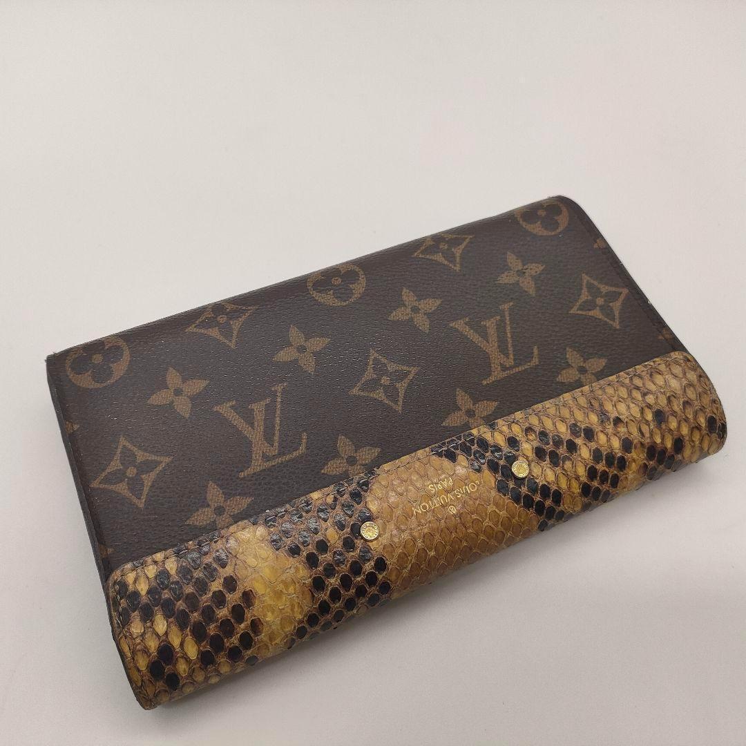 【極美品・開運財布】ルイヴィトン LOUISVUITTON モノグラム パイソン ポルトフォイユ・パラス 長財布 最新型 ウォレット メンズ 保存箱の画像2