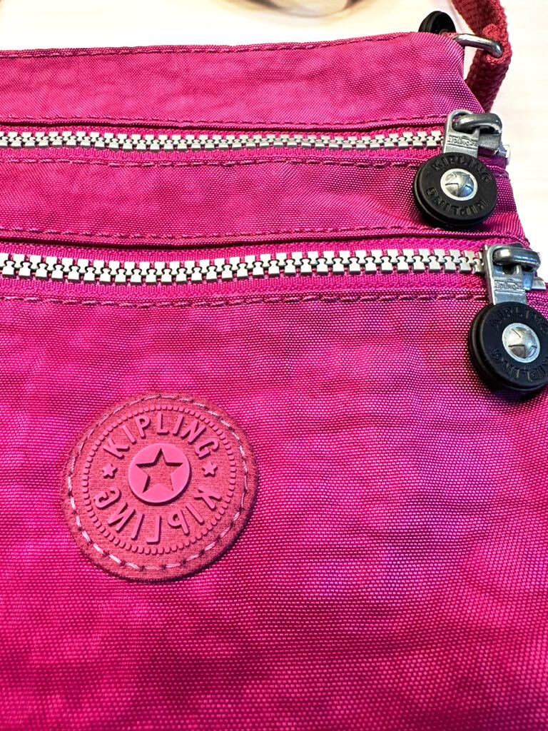 ( free shipping ) secondhand goods KIPLING Kipling lady's shoulder bag diagonal .. bag Cross body * color purple series 