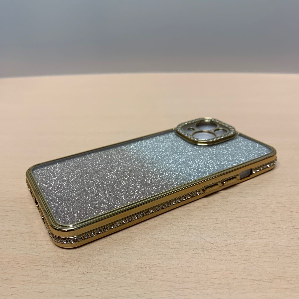 y030529m スマホケースカバー iPhone 14 ケース カバー クリア メッキ 透明 可愛い キラキラ お洒落 ラインストーン _画像2