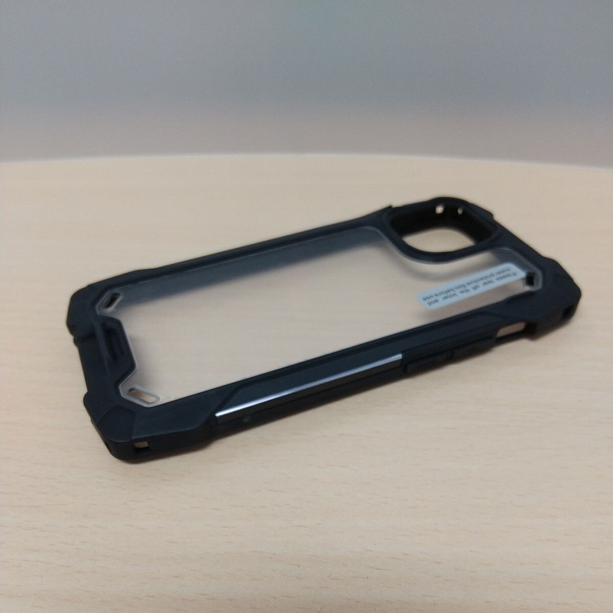 y032215fm iPhone 13 mini 5.4インチ 背面 クリア ケース 耐衝撃 ケース ハードケース 耐衝撃 ブラック