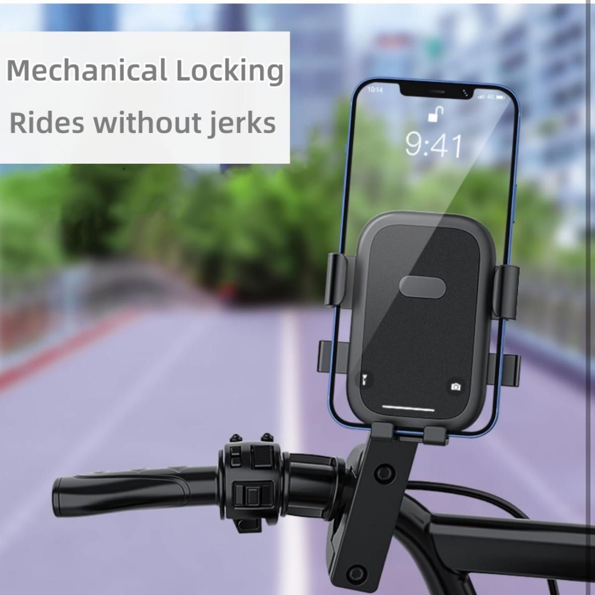 【新品】気軽にナビ操作！Uberなど配達員さまオススメ！自転車用スマホホルダーiPhone Android ナビ　ブラック