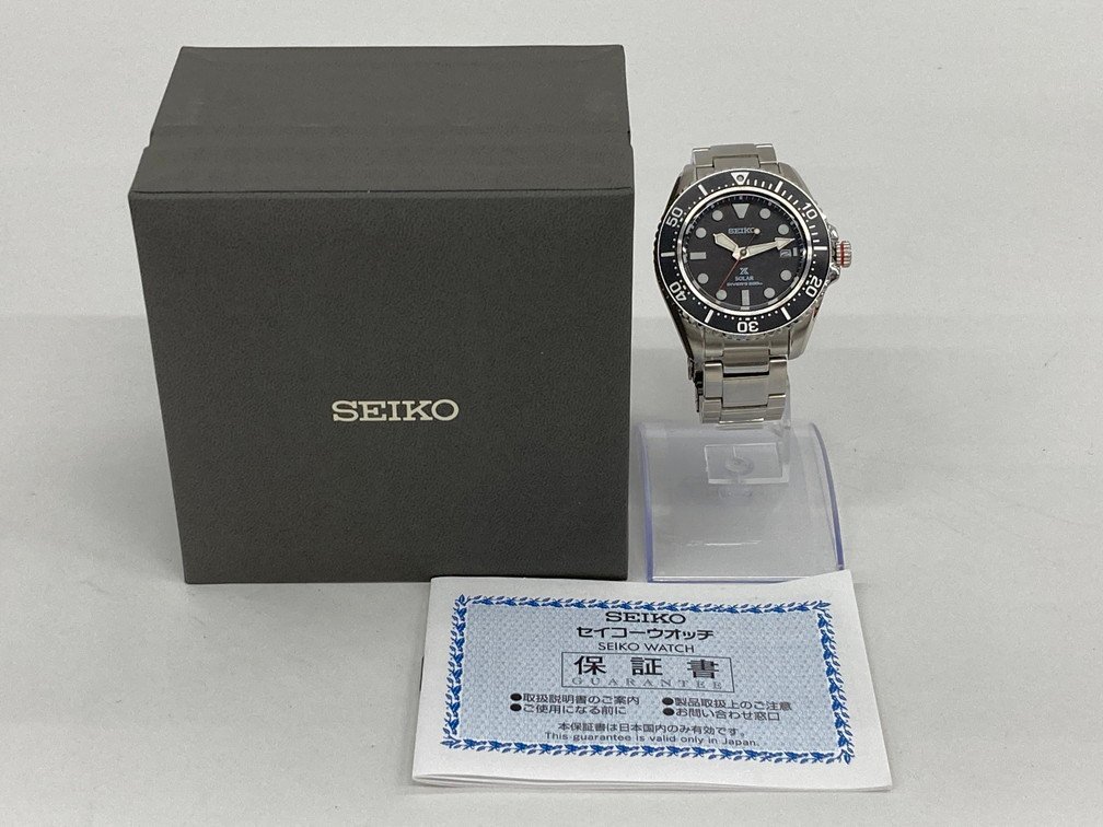 SEIKO セイコー 腕時計 黒 稼働品 ソーラー V157 0DP0【CCAD1057】_画像8