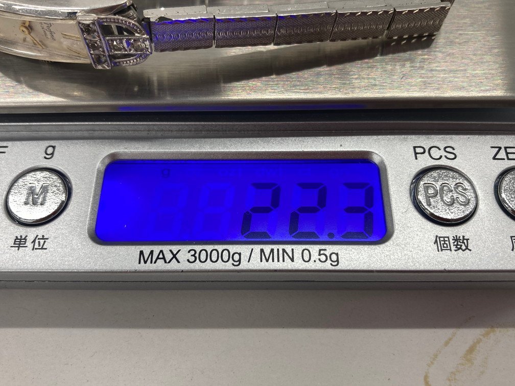 Perfine　パーフィン　手巻き　レディース腕時計　14KWG刻印　総重量22.3g　不動【CCAG1023】_画像8